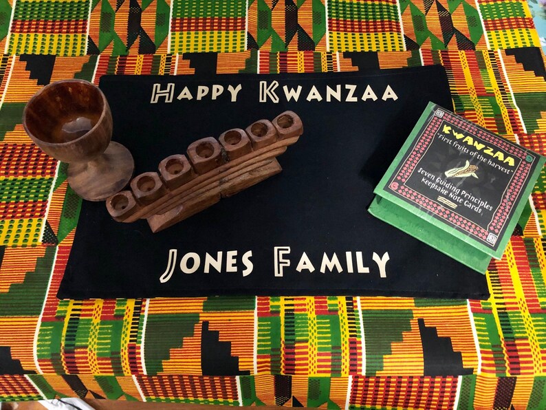 Reversible Kwanzaa Mat Personalized Kwanzaa Mini Mat Etsy