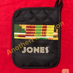 Anpassade Kente-grytlappar, Personliga grytlappar, Kökspresenter, Kökspresenter, Black Pride-grytlappar, Afrikanska mönstergrytlappar