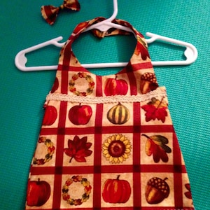 Halloween Dog Dress, Thanksgiving Dog Dress, Fall Print Dog Dress,Autumn Dog Dress,Autumn Pet Dress,Cotton Dog Dress,Cotton Pet Dress