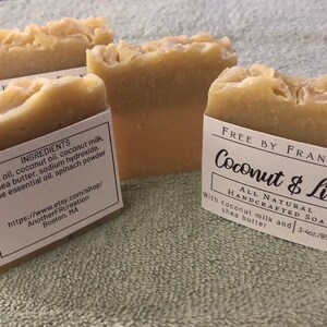 Natural Coconut Milk and Lime Soap,Handmade All Natural Soap,Plant Based Soap,Handcrafted Soap,Handmade Soap,Vegan Soap,Essential Oil Soap