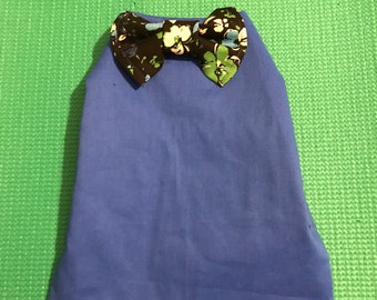 Pet Shirt and  Bow Tie, Dog Shirt and Bow Tie, Pet Clothing, Dog Clothing, Blue Dog Top, Pet Top, Mock Shirt for Pet,  Pet Shirt