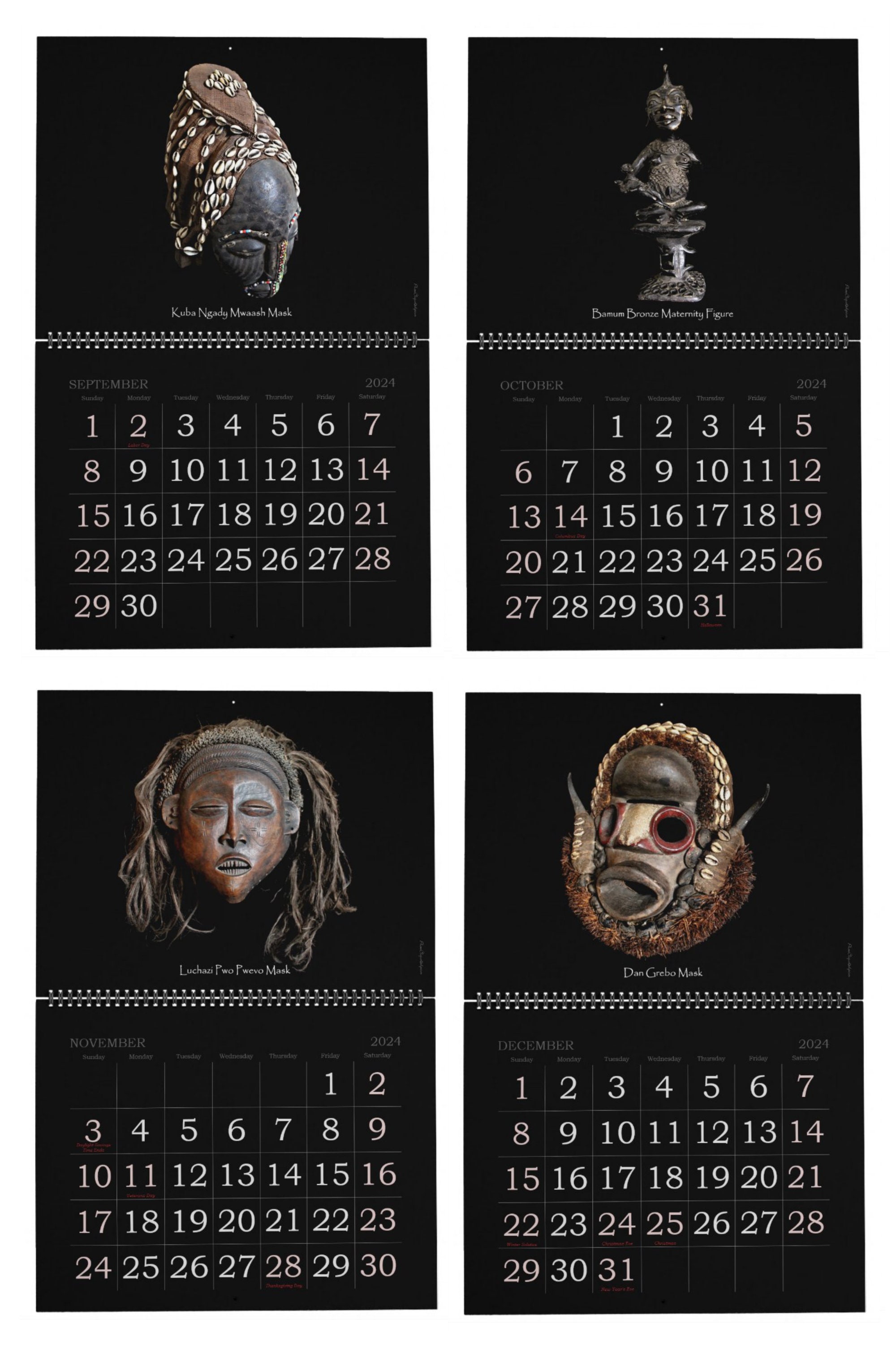 Calendar African Art Monthly Wall Calendar for 2024 Images of African