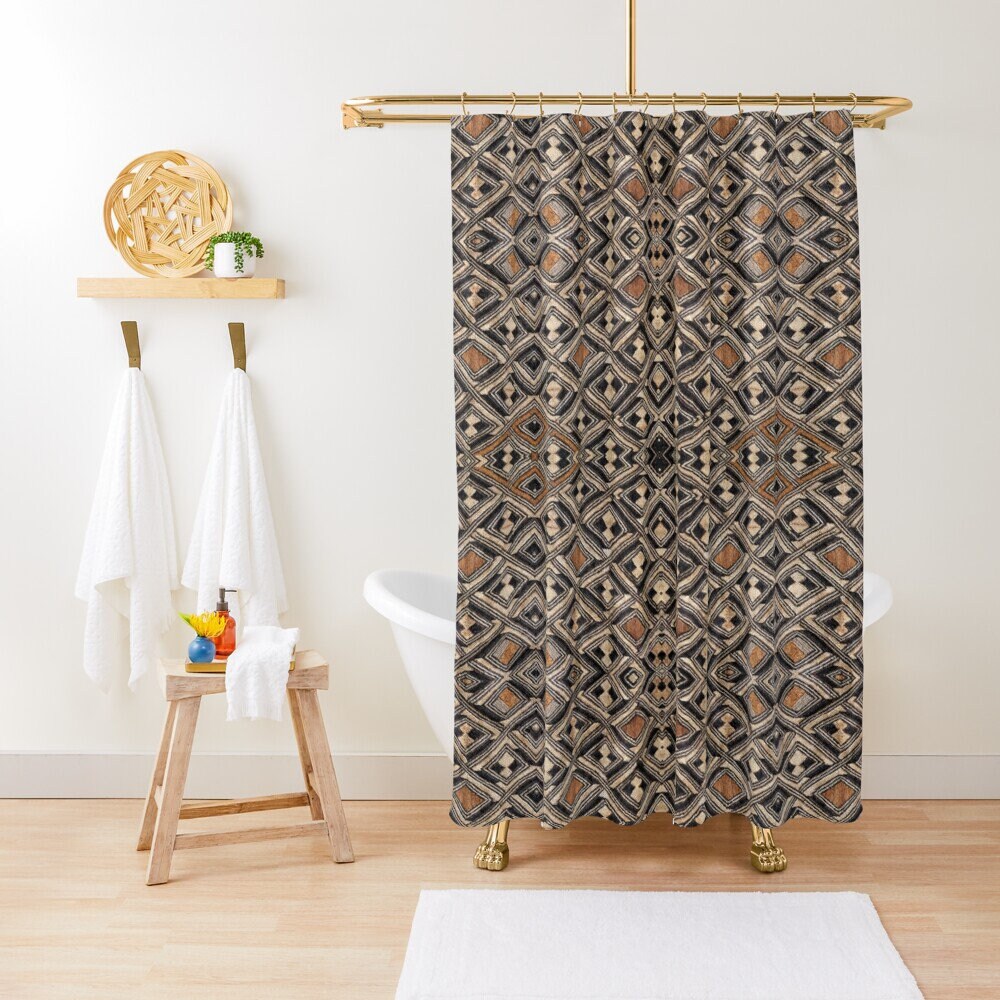 African Art Design Shower Curtain Exclusive Kuba Cloth - Etsy