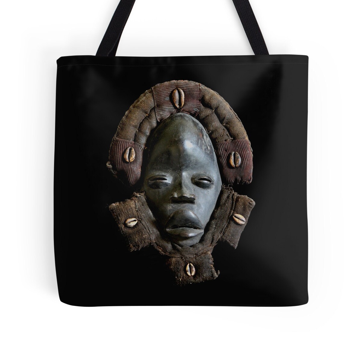 Tote Bag African Art Functional Art Featuring Exclusive Dan Deangle Face Mask Design