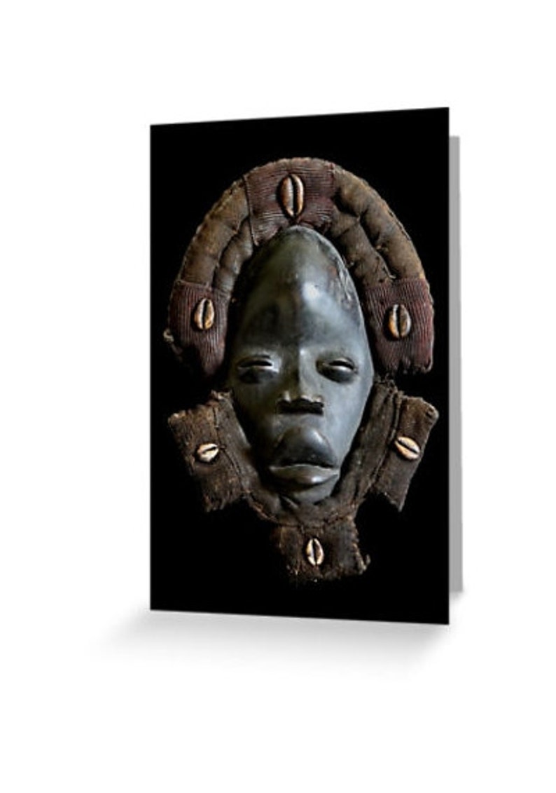 Kuba Helmet Mask African Art Greeting Card Original Fine Art Photography Blank Inside