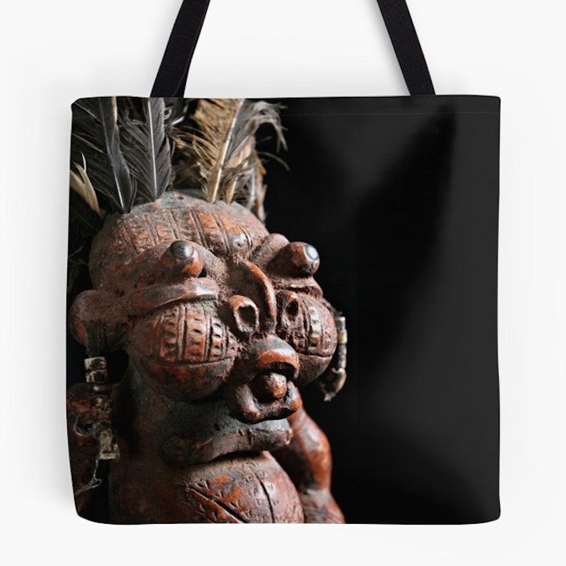 Featuring Exclusive Tikar Clay House God Design African Art Tote Bag