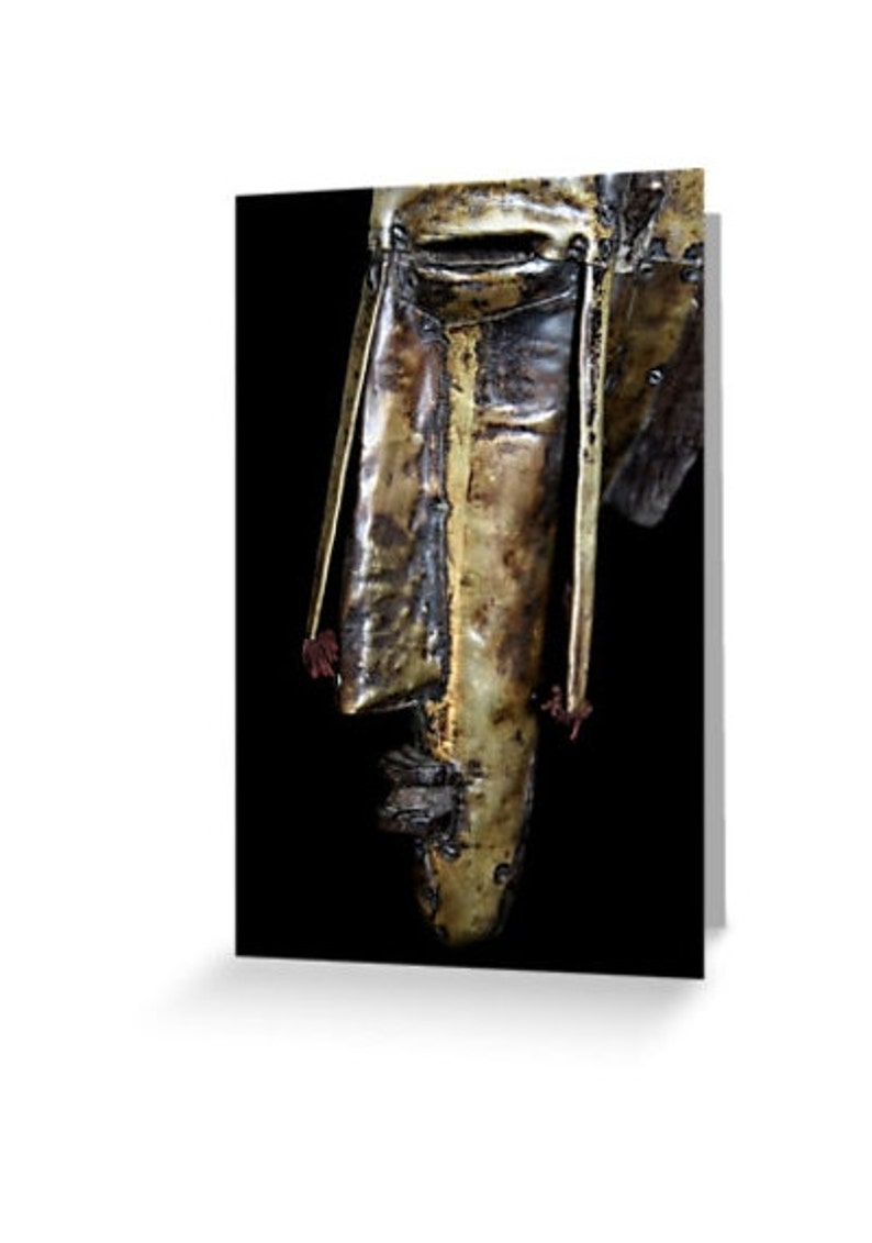 Kuba Helmet Mask African Art Greeting Card Original Fine Art Photography Blank Inside