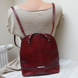 Convertible PUCCINI Backpack Burgundy Handbag Faux Leather - Etsy
