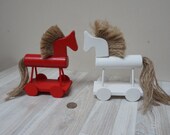 Large Scandinavian or Erzgebirge size horse ornament Figurine Kid Toy Vintage Retro wooden home Decor putz Christmas decor big on wheels