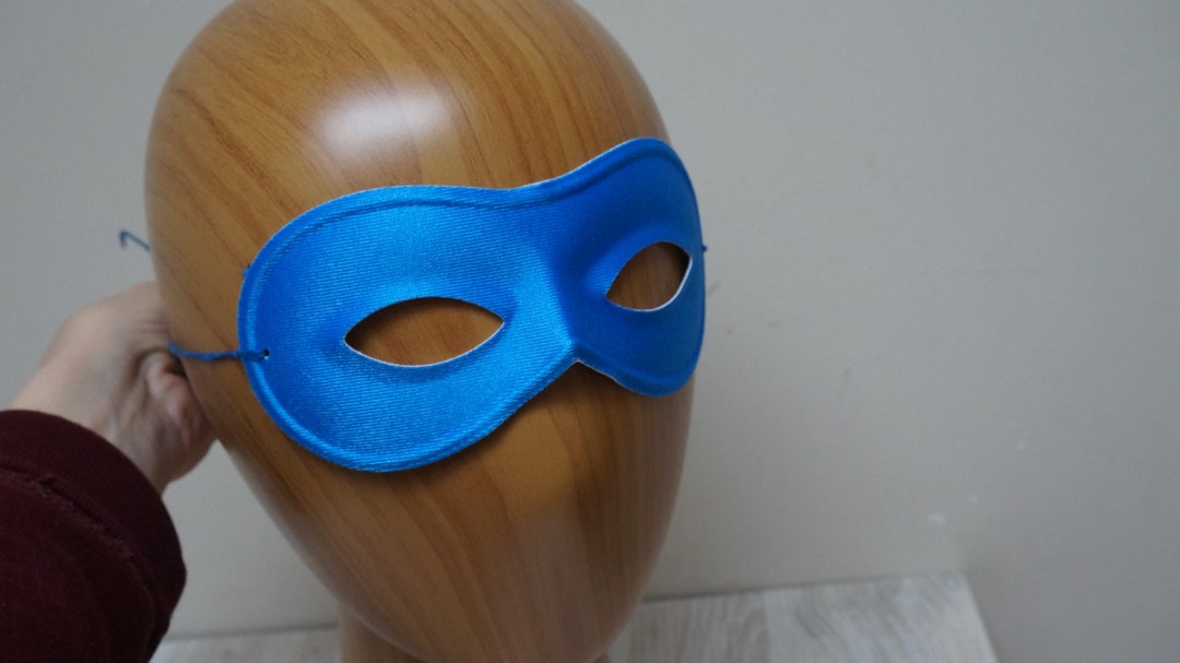 Solid Blue Eye Mask, Soft Silky Sturdy Queen Mask Masquerade Sexy Lingerie Handmade Venice