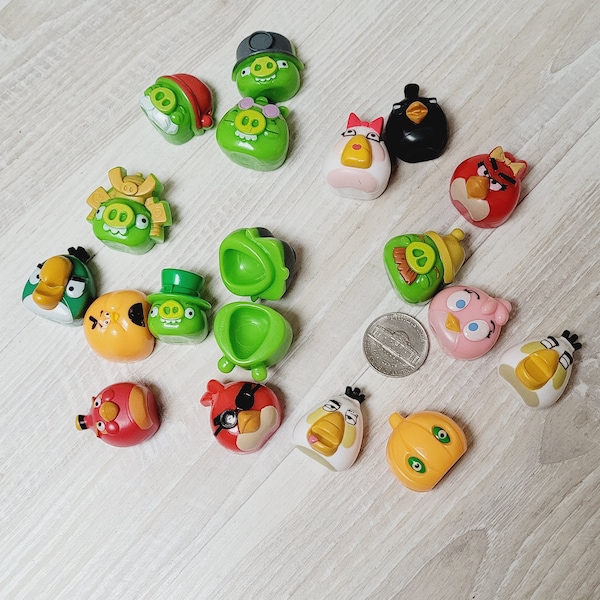 Lot de 10 mini figurines Angry Birds sous licence aléatoire, collection de jouets de films miniatures, série lituanienne, articles de fête pour enfants, cochon