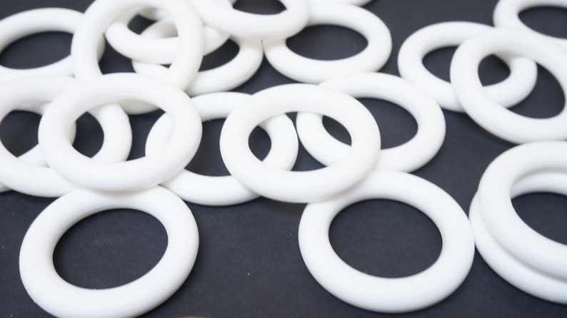 29 Wooden and plastic rings for Curtain clips set of mismatched white Vintage Retro made in Europe rustic craft supply assorted brown
