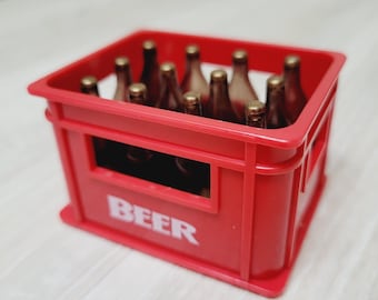 Beer case bottle opener, bar accessory fridge magnet, refrigerator caddy box