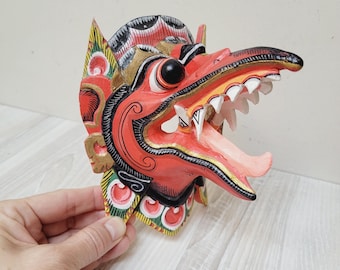 ヴィンテージ バリ島 オールド トペン バロン 木製 手描き マスク