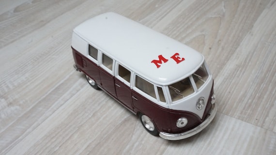 Kinsmart 1962 VW Volkswagen Classic Bus Samba 1:32 Diecast Toy Car Black Blue