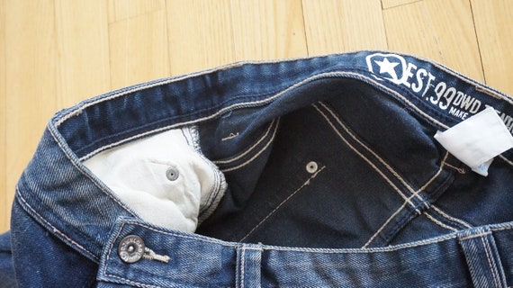 Homme ou adolescent Jeans vintage Garcon adolescent pantalon denim classique Retro bleu fonce Pantalon 14 ans hauteur 176 cm 5 77 pieds taille faite pour C et A Etsy Canada