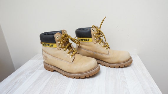 ingesteld punt Hou op Caterpillar Cat wandelschoenen schoenen Dames unisex tan echt - Etsy België