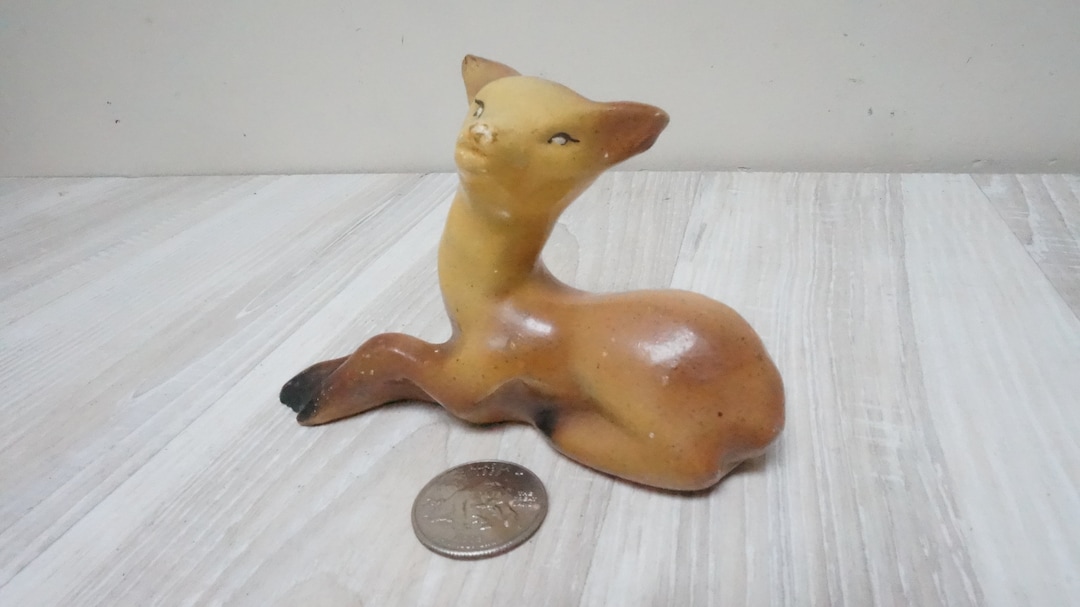 Figurine Bambi Vintage En Plastique Soufflé - 26,8 Cm - Décoration Ou Jouet Ancien