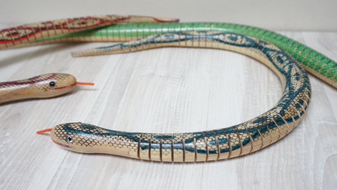 Choose Articulated flexible Wooden snake wobbling moving Toy Etsy