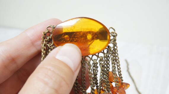 Choose Baltic amber pendant brooch or chain neckl… - image 9