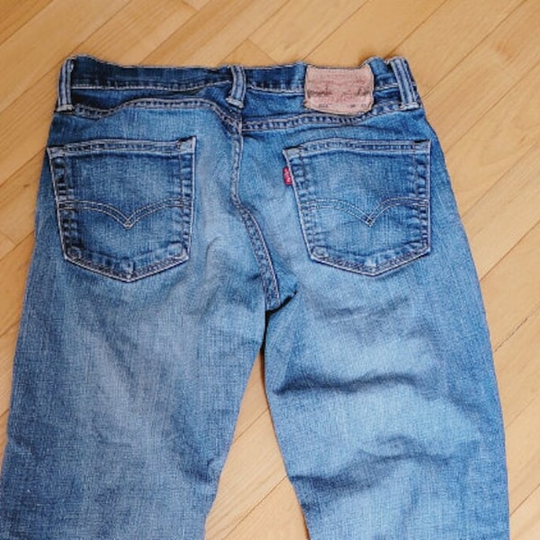 LEVI'S STRAUSS 511 Men's W30 L32 Straight Leg Jeans, Vintage small size man denim pants trousers classic Retro Blue Levis Levi high rise old