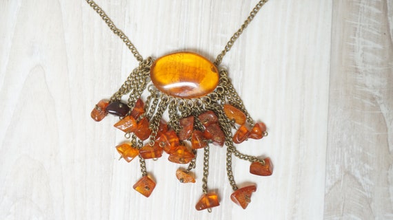 Choose Baltic amber pendant brooch or chain neckl… - image 7