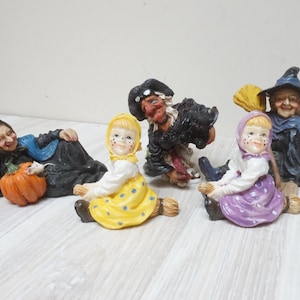 Wählen Sie viel Glück Küche Hexe, Katze Besen Kürbis Maus Figur, Puppe Keramik Figur Statuette Skulptur Wohnkultur Harz glückliches Halloween