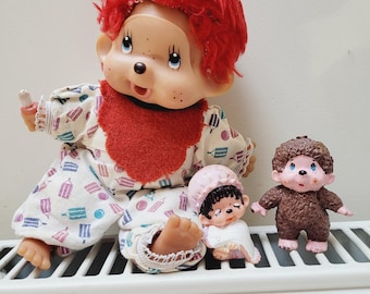Monchhichi ビンテージ モンチッチ レトロな椅子セット ヴィンテージ モンチッチ ぬいぐるみ ロッキングチェア付き – セキグチ