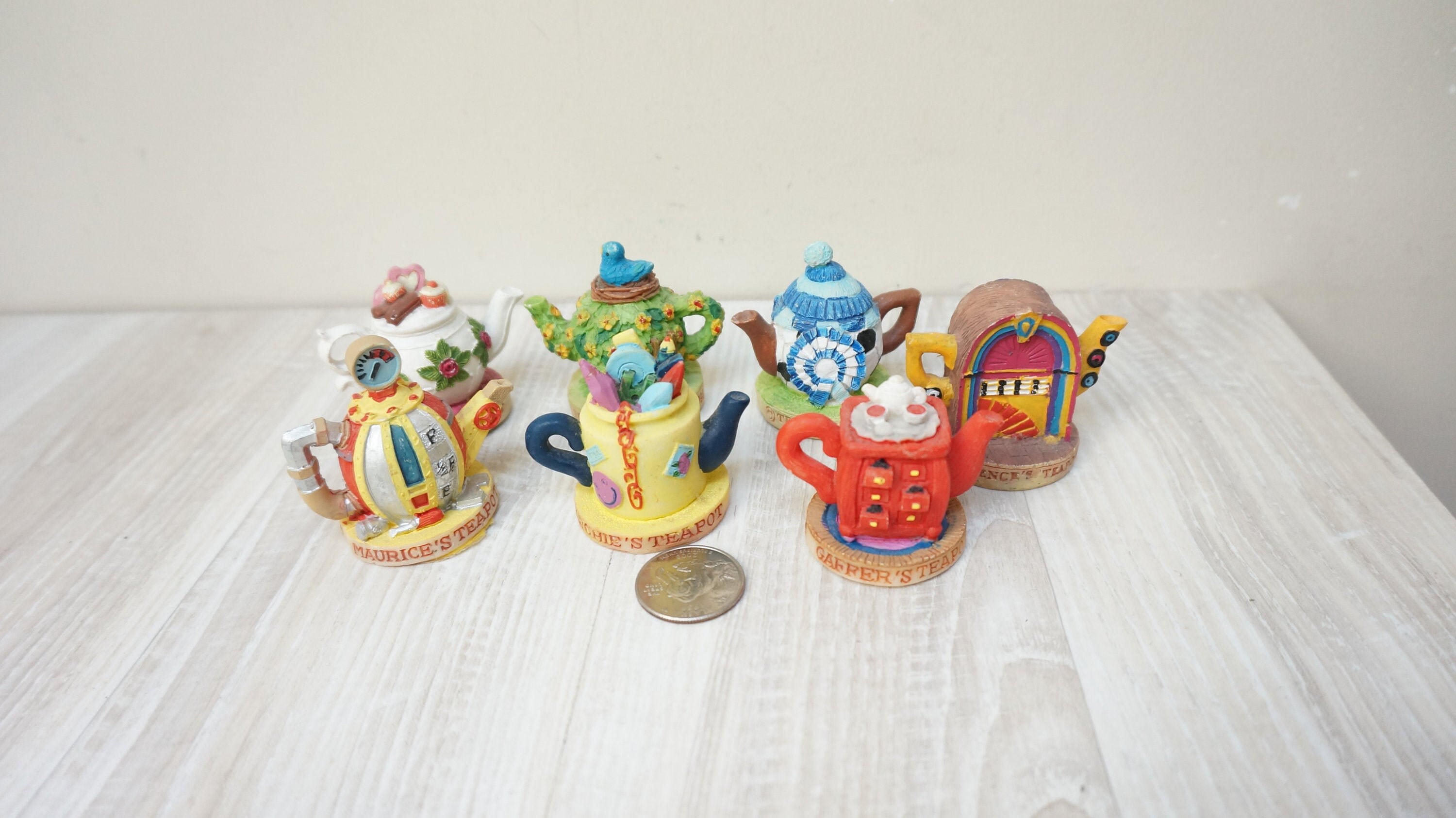 7 Tetley 1996 teapots 16 scale Dollhouse Miniature resin Etsy