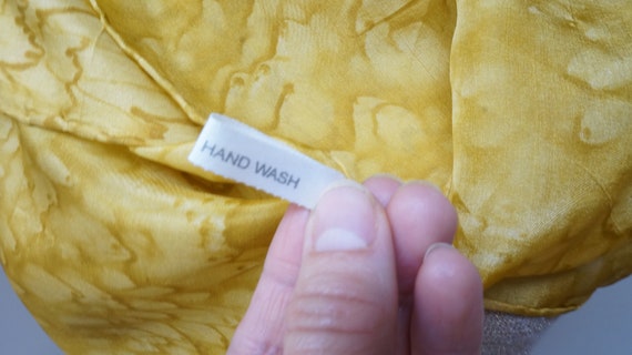 Mustard hand painted shibori Neck Scarf Shawl lon… - image 5