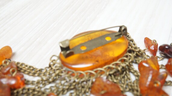 Choose Baltic amber pendant brooch or chain neckl… - image 10