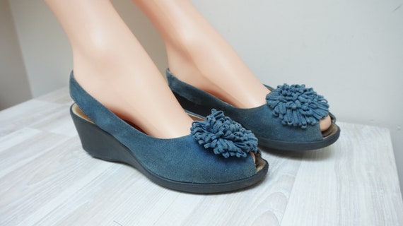 caprice 28702-24 kleur 807 blauw vlecht leder sandaal