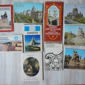Viele sowjetische Stadtpostkartensätze Wolgograd-Leningrad gedruckt in Kiev Kaliningrad Sewastopol-Stalingrad Retro-UdSSR russischer Vintage Russland
