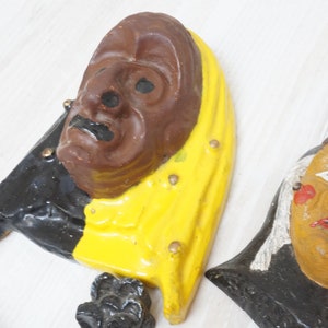 Choose Small Fasnet Fasching Karneval wall hanging German mini mask, Witch Devil Krampus ceramic animal handmade made in Germany Halloween