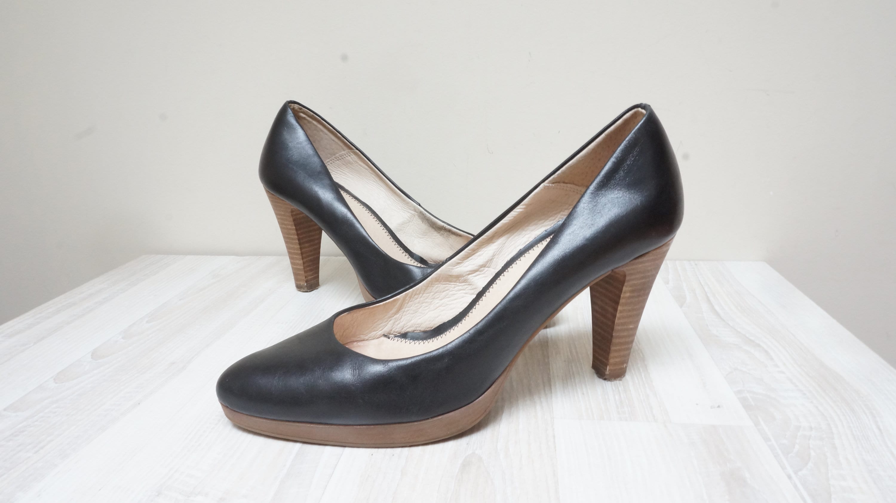 real leather pumps