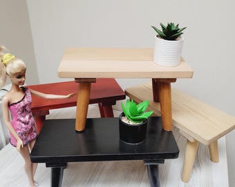Wählen Sie einen handgefertigten kleinen Holzhocker, Schritt Blumenbank Blumenbank Kinder Möbel Kindermöbel gemalt kleine Mini-Puppentisch rustikale Fußstütze