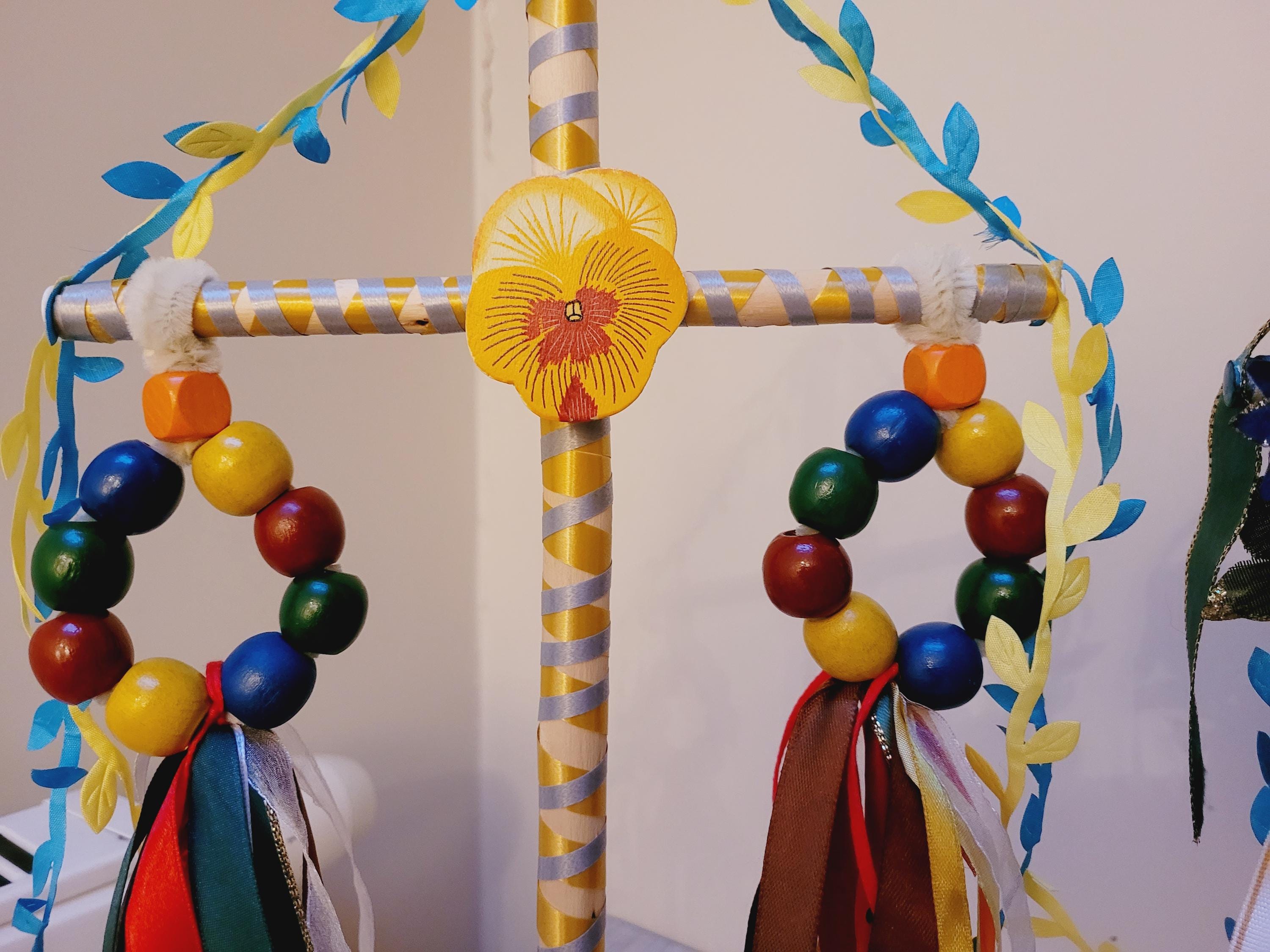 Pick Your Swedish Midsummer Maypole Pole Folk Wreath on Stand