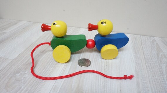 vintage wooden duck pull toy
