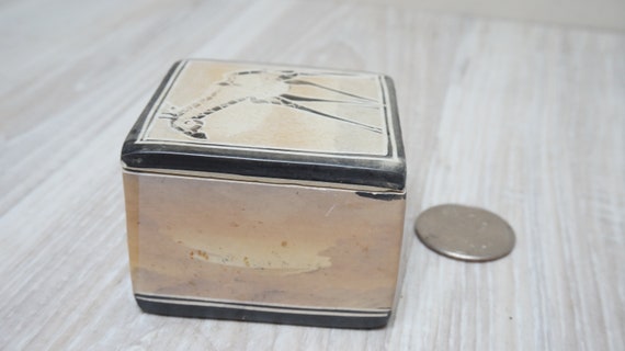 Little African soapstone jewelry box, hand carved… - image 3