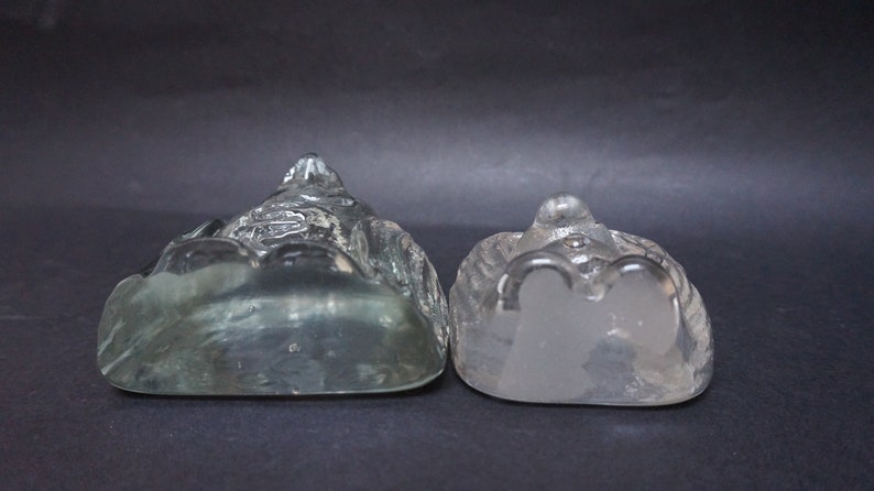 3 Little troll Handmade crystal Figurine clear glass face Vintage Retro Swedish bookend made in Sweden Bergdala paperweight figure sculpture