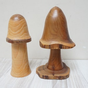 Wooden Turned Mushroom Made From Yew 15 Ornamental Fungi Sculpture