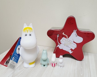 Choose Moomin figurine, Snork Moominmamma Snufkin Snorkmaiden Moomintroll figure Kawaii Kid Toy Plastic movie made in Finland metal tin box