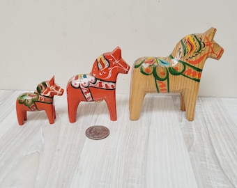 Choose Akta Dala Horse wooden by G. A. Olsson, old Red Beige Figurine Swedish Vintage Retro dalahorse Dalecarlian made in Sweden Nusnäs Mora