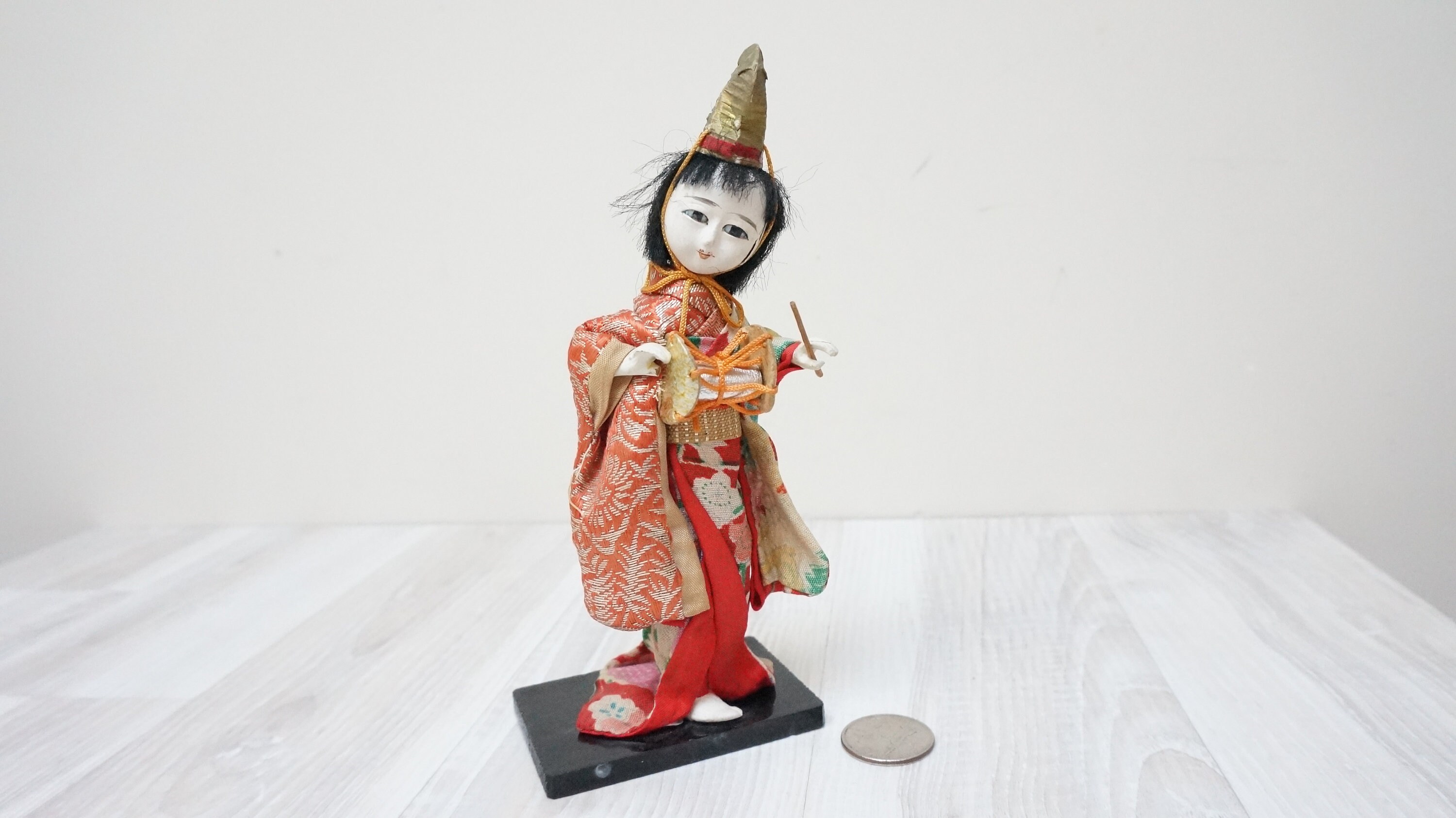 Japanese-themed Blue Kokeshi Doll Sunset Pencil Case