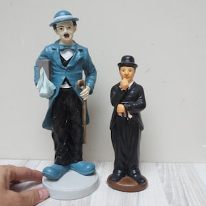 Wählen Sie Charlie Chaplin Figur, Schauspieler Statuette Skulptur Keramik Harz Statue, Vintage Retro Wohnkultur Figur Filmstar mit Koffer
