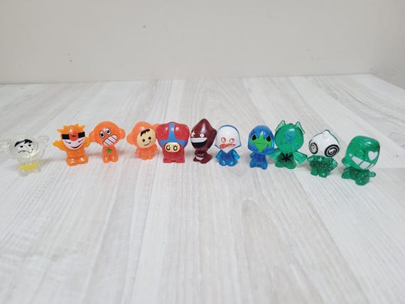 11 Glitter Transparent Crazy Bones Gogos Multi Color, Rainbow Mini