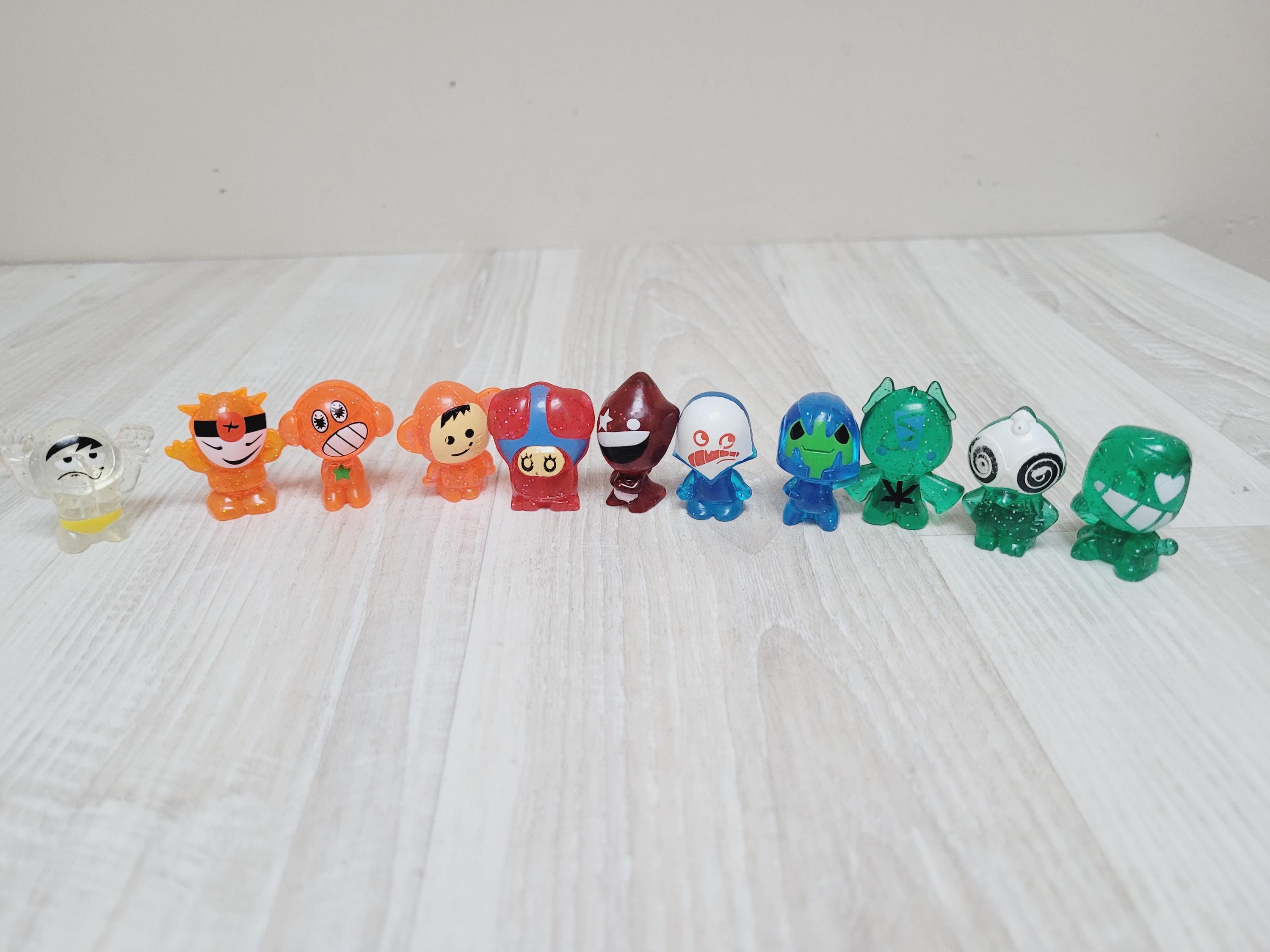 ★FRAGILE,GLASS,FIGURES ガラス製 人形 ポセイドン 11 Glitter Transparent Crazy Bones Gogos Multi Color, Rainbow Mini