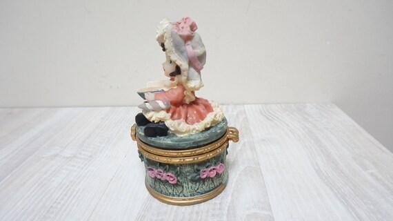 Victorian girl shaped jewelry box, resin hinged t… - image 6