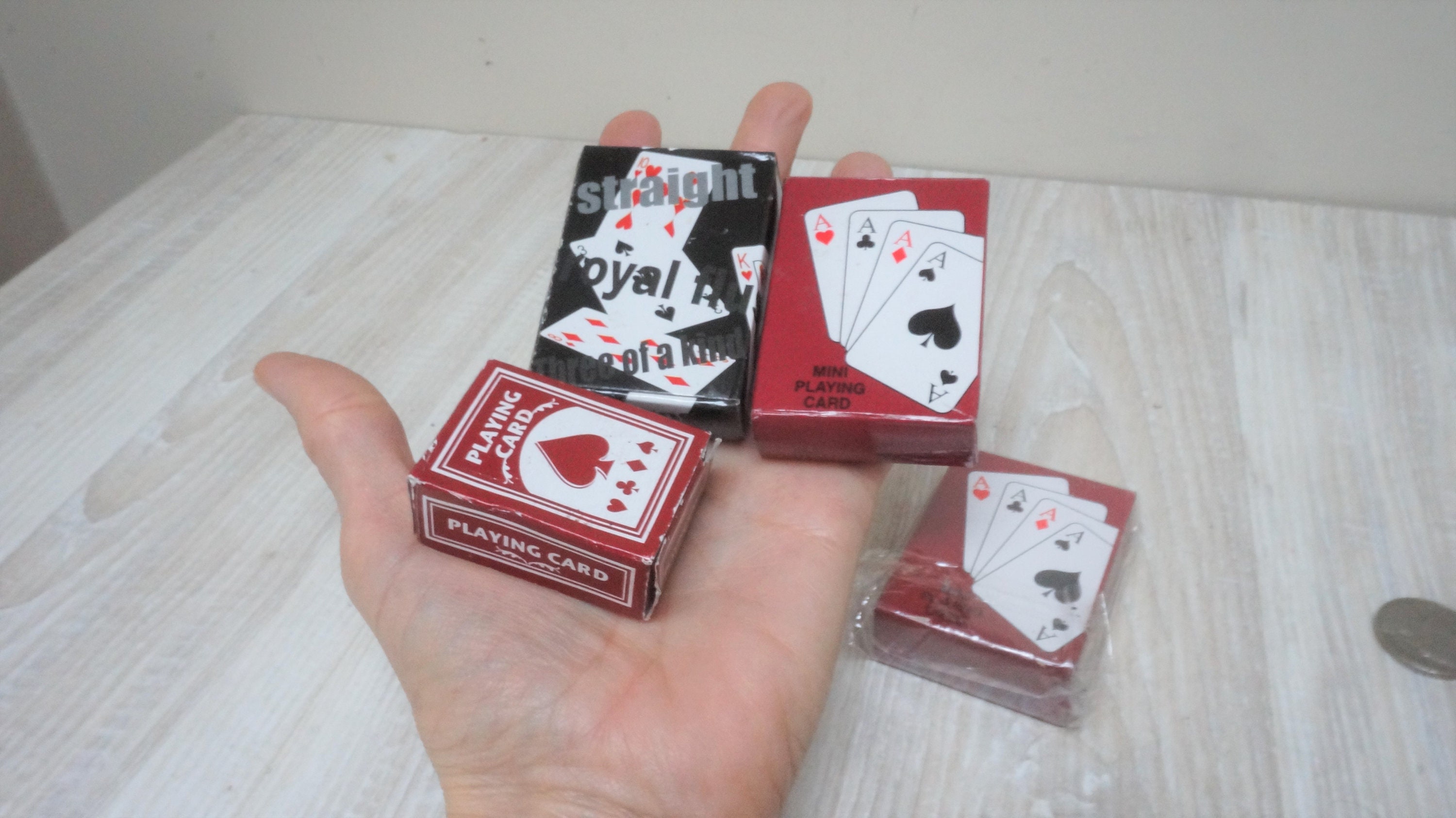 Mini Small Playing Cards 4 Decks Blue Red Great for Kids Tricks