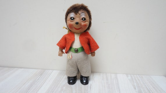 6 5 Celluloid Hedgehog Mecki Kid Toy Vintage Hair Brown Etsy